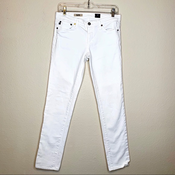 AG The Stilt Cigarette Leg White Jeans - Picture 2 of 8